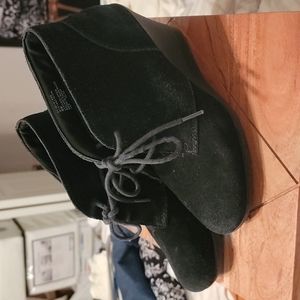 Black suede wedges size8